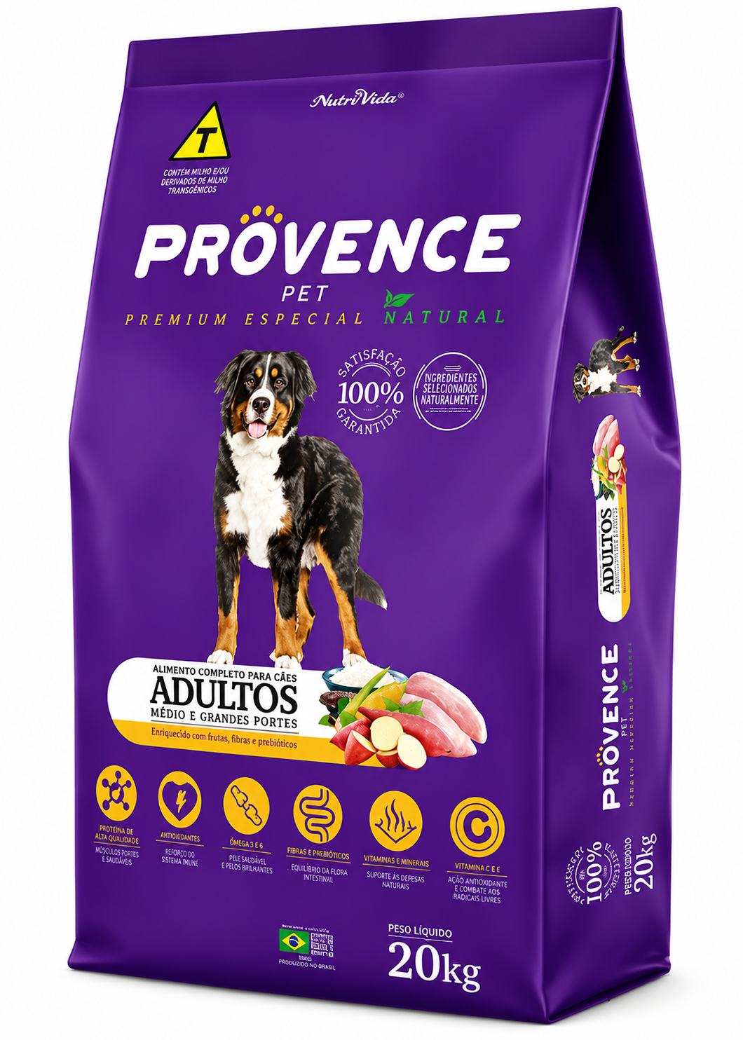 Ração Provence Cães Adultos Médio e Grande Porte  20kg - Frango, Batata Doce, Aveia e Linhaça