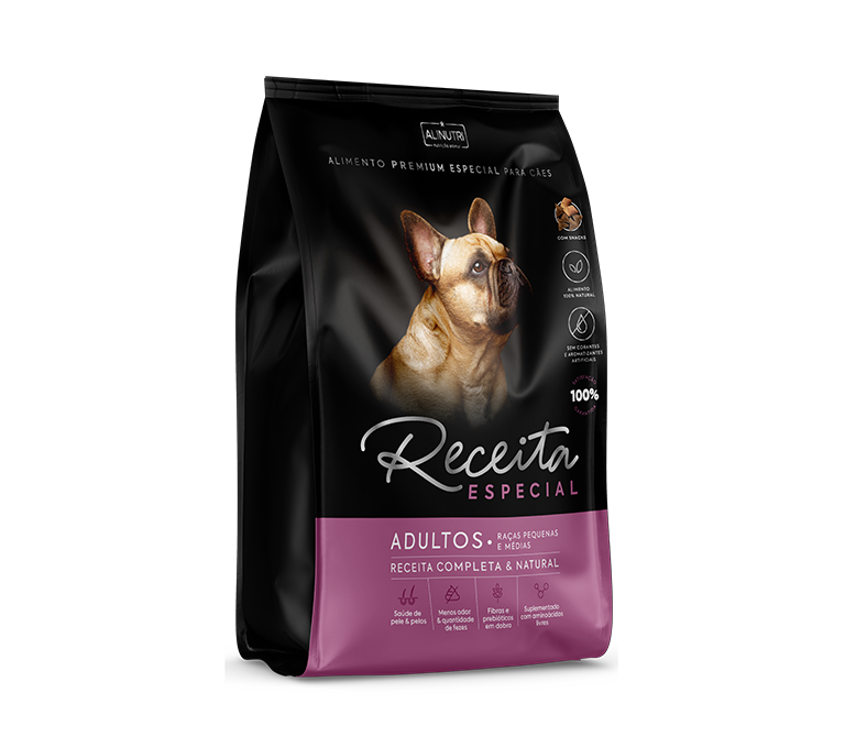 Ração Receita Especial Cães Adultos Pequeno e Médio Porte 10Kg