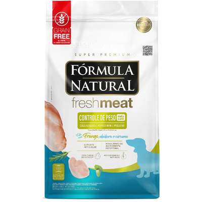 Ração Fórmula Natural Fresh Meat Controlde de Peso Cães Mini e Pequeno 1kg - Frango, Abóbora e Cúrcuma