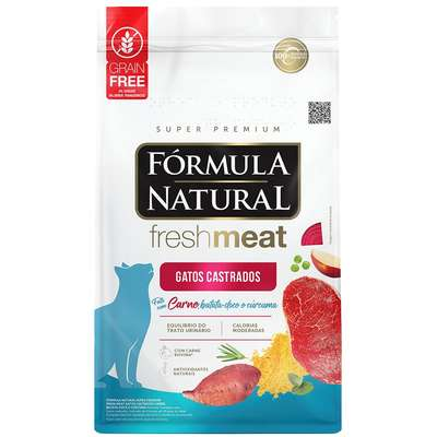 Ração Fórmula Natural Fresh Meat Gatos Castrados 10Kg - Carne, Batata Doce e Cúrcuma