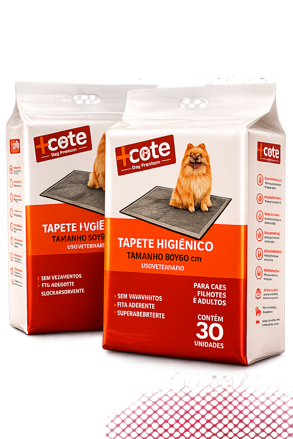COMBO - 02 Tapetes Higiênicos Para Cães +Cote Dog Premium 30 Unidades 80x60cm