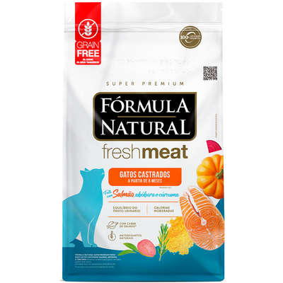Ração Fórmula Natural Fresh Meat Gato Castrado 10kg - Salmão, Abóbora e Cúrcuma